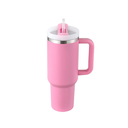 40 Oz Tumbler With Handle Straw Insulated, Stainless Steel Spill Proof Vacuum Coffee Cup