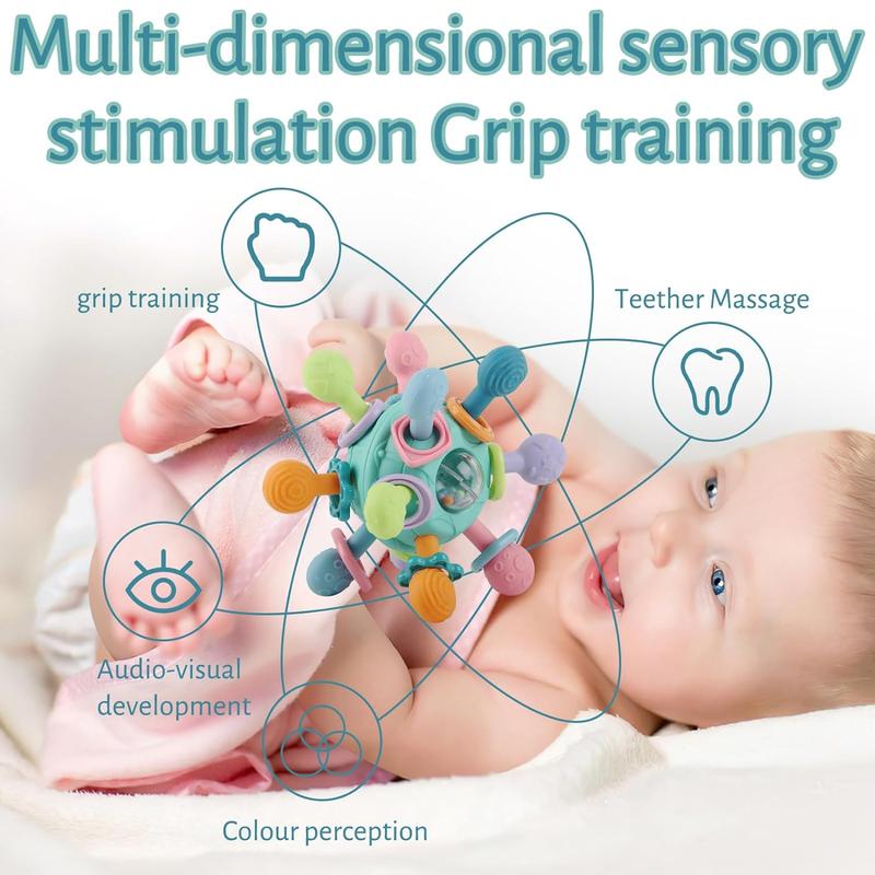 Baby Sensory Fidget Toy, Early Education Toy, Colorful Baby Teething Toy