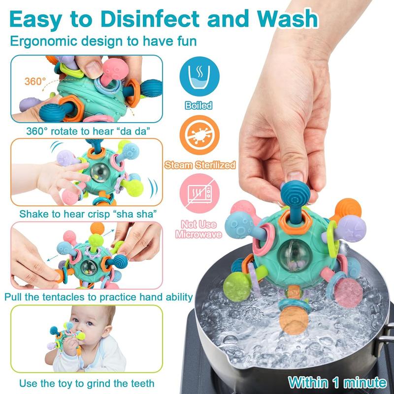 Baby Sensory Fidget Toy, Early Education Toy, Colorful Baby Teething Toy