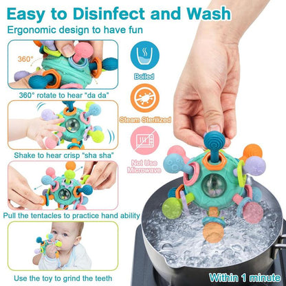 Baby Sensory Fidget Toy, Early Education Toy, Colorful Baby Teething Toy